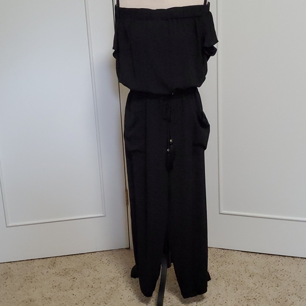 Black off the shoulder jumpsuit